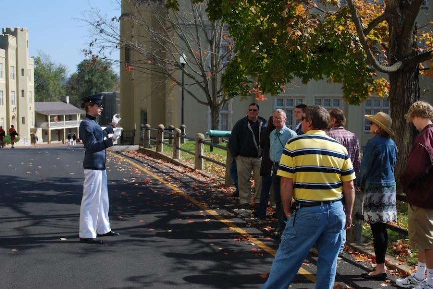 Cadet giving tours on post