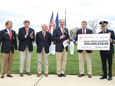 Members of the Class of 1966 present their reunion gift.