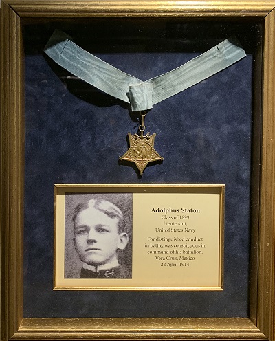 Medal of Honor display for Adolphus Staton  VMI Class of 1894 Lieutenant , U.S. Navy