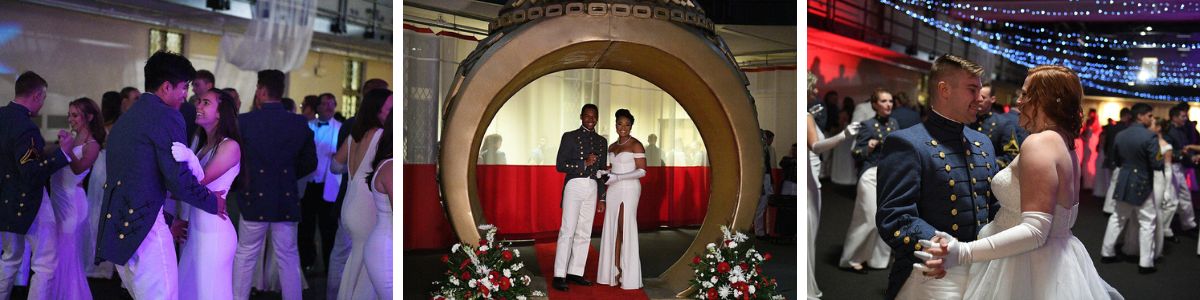 VMI cadets dance and pose for photos at the Ring Figure Ball