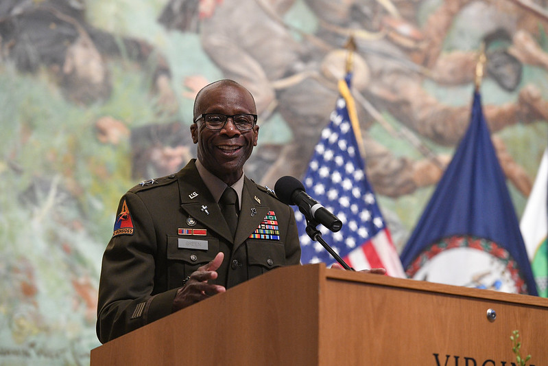 Chaplain (Major General) William Green, Jr.,  U.S. Army Chief of Chaplains and director of the Institute for Religious Leadership speaks at VMI.