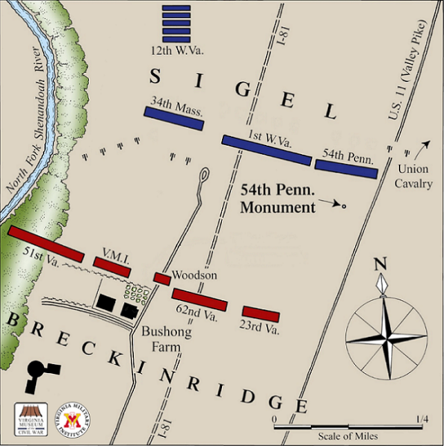 Map depicting New Market Battlefield