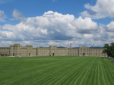 A view of the VMI Barracks.