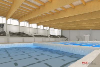 The new swimming pool will be large enough to accommodate water polo, swimming, and diving simultaneously.—Image courtesy of Col. Keith Jarvis ‘82.