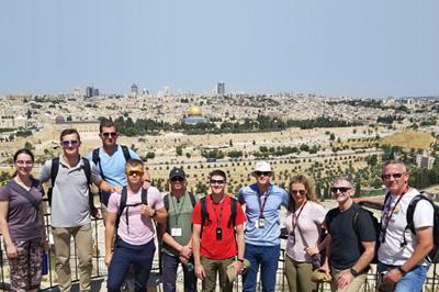 VMI contingent on the Mount of Olives, outside the Old City of Jerusalem.—Photo courtesy of Sgt. Maj. Tom Sowers.