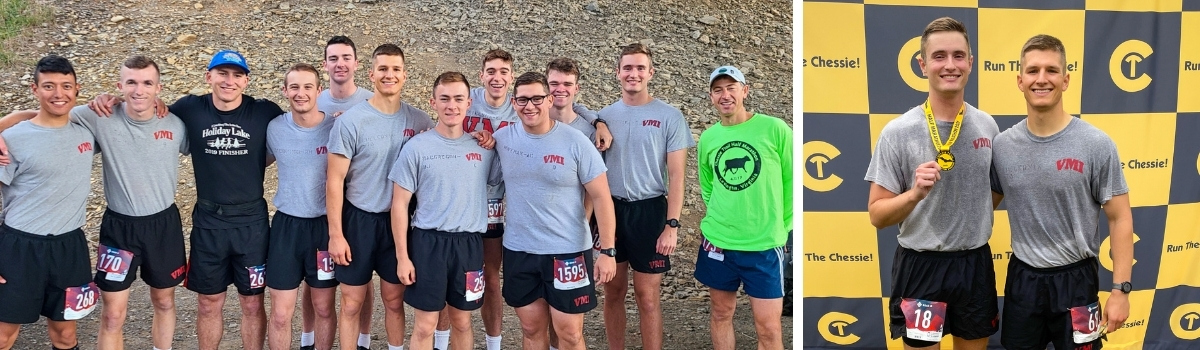 Members of the VMI Running Club at events