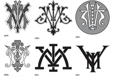 VMI’s earliest monograms were black and white, and were often designed by either cadets or employees of local printing firms.—Image courtesy of Col. Keith Gibson ’77