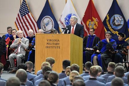 Retired federal judge J. Michael Luttig addresses the Corps.