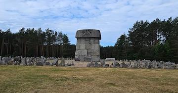 The memorial at Treblinka consists of thousands of stones of varying sizes symbolizing headstones for the 900,000 victims of the death camp.