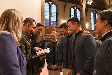 The awards, presented by Col. John P. Casper '04, Institute chaplain, celebrated the cadets' exceptional leadership, organizational skills, and compassionate care.