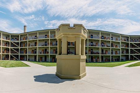 Furniture from Barracks is placed outside each room to allow for cleaning and refresh by P2 during the summer at VMI.