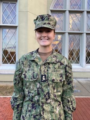 Cadet Samantha Waters, who joined VMI's Naval ROTC as a rat