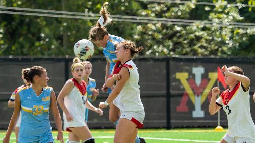 Audrey Davis, a cadet at VMI, while on the soccer field during a game.