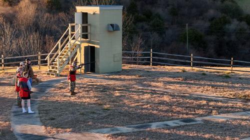 Virginia Military Institute’s Trap and Skeet Club practices at McKethan Park.