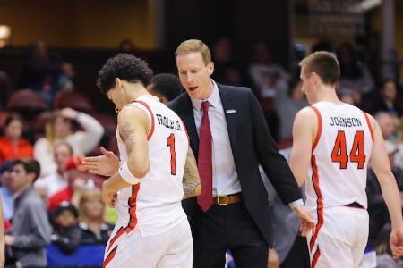 VMI's basketball team at the SoCon Tournament in Asheville, North Carolina.