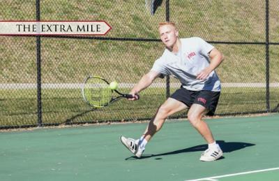 Cadets at VMI participating in the Racquets Sports Club, which focuses on playing tennis and pickleball.