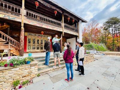 VMI students visit the China Folk House in West Virginia for an immersive learning experience for a Modern Languages and Culture class.