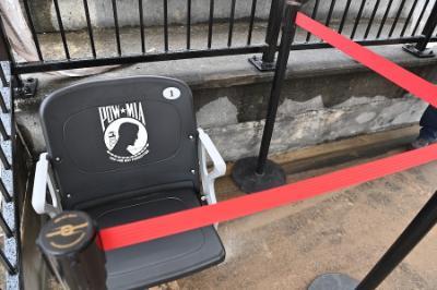 The POW/MIA Chair of Honor in Foster Stadium represents service members unable to fill it because of their sacrifices, and pays tribute to the men and women currently serving in the military.