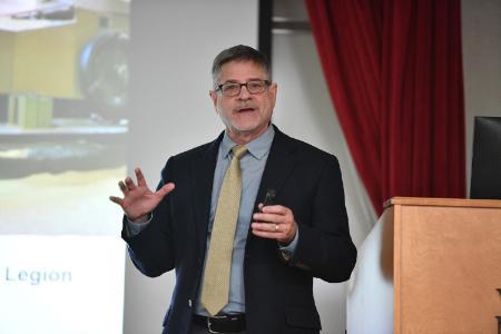 Alumnus Peter W. Moore ’88 discussed with his audience of the extraordinary level of Jordanian militarization since the 1980s and how it has shaped chronic economic crisis and social protest.