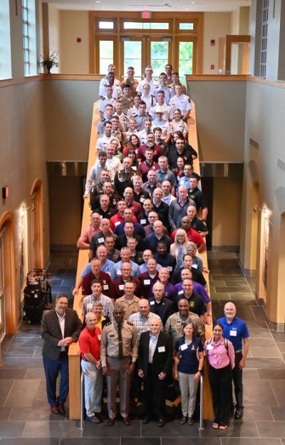 Participants of the Senior Military College Conference of the Association of Military Colleges & Schools of the United States gather in VMI’s Marshall Hall.