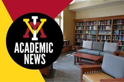 VMI logo with text 'Academic News' over photo of library
