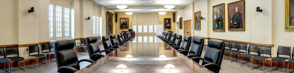 View of the Turman Room in Preston Library at VMI used for Board of Visitors meetings.