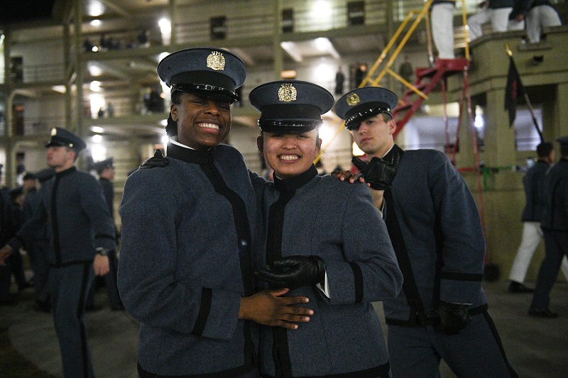 VMI freshmen celebrate with smiles after completing their Breakout and earning the right to be called cadets at this historic military college.