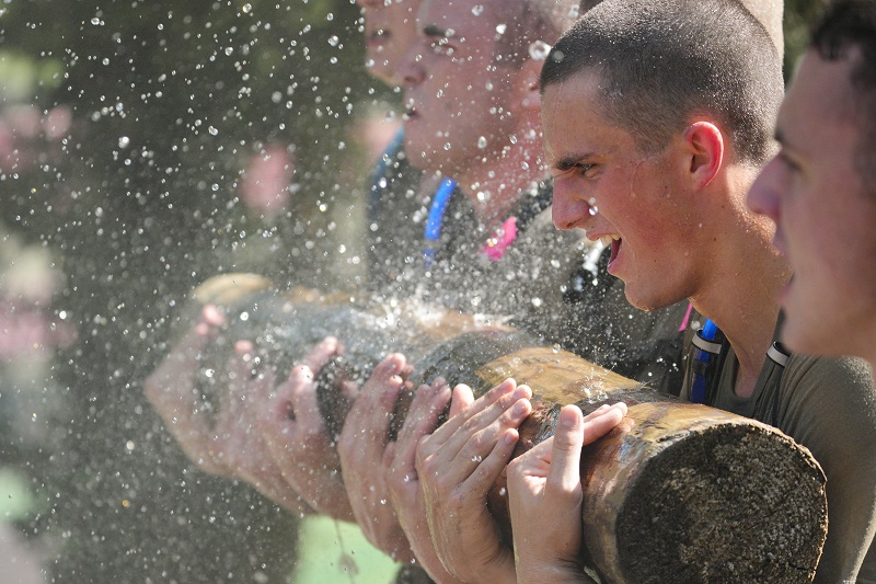 VMI freshmen, known as rats, work together to complete physical challenges during the Rat Crucible, a culmination of their first week of training at the senior military college in Virginia.