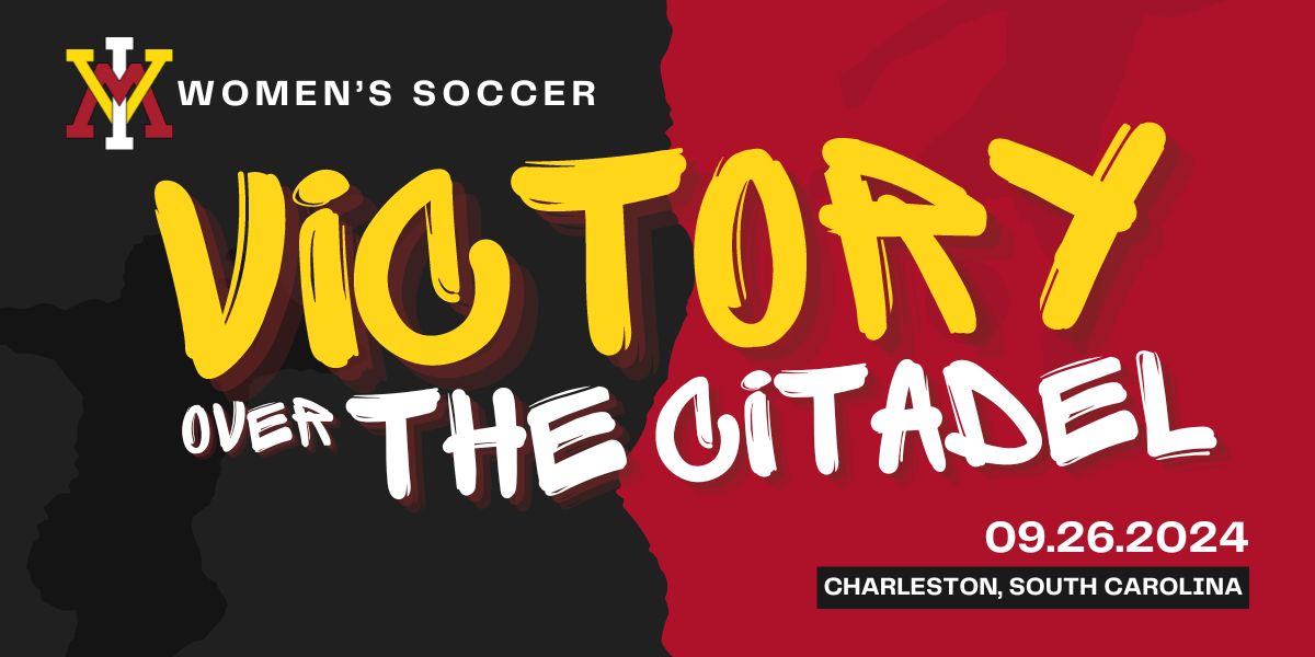 Graphics for The VMI's women's NCAA Div 1 soccer team  defeats The Citadel Sept. 26, 2024