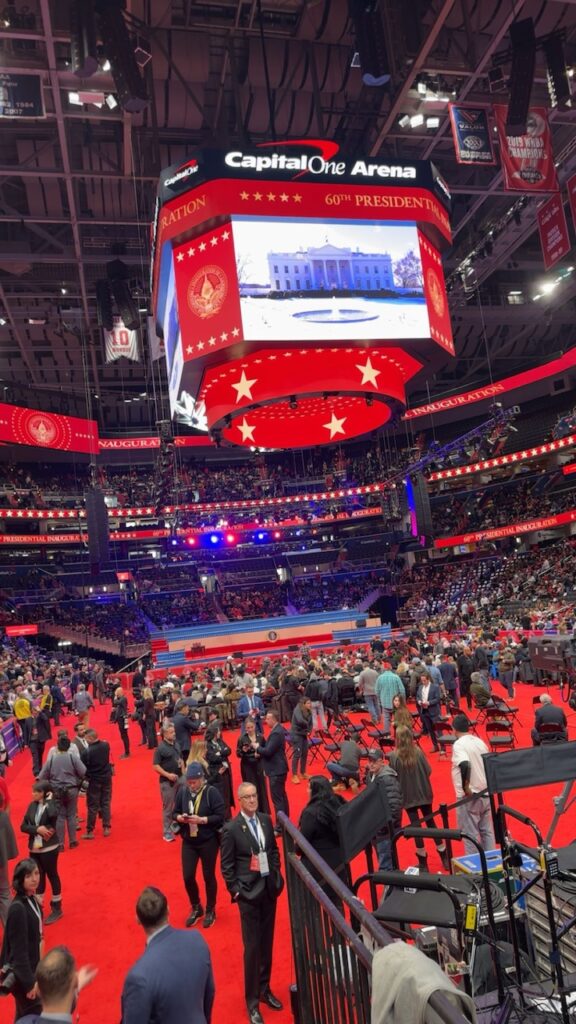 View of the arena and stage.