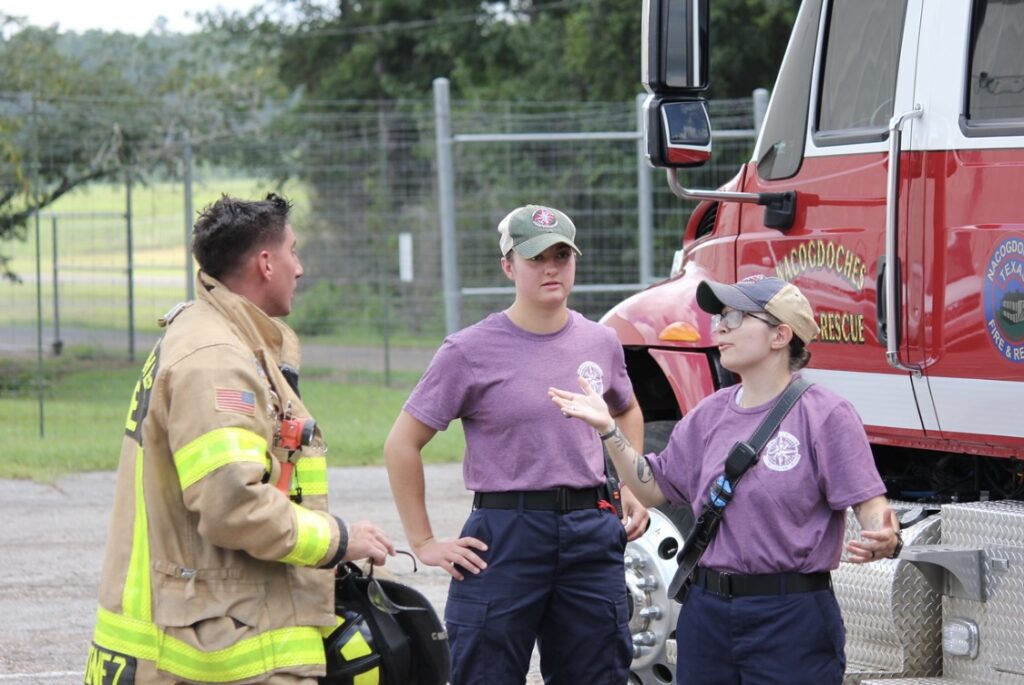 Alexis Gonzalez working as a cadet EMT.