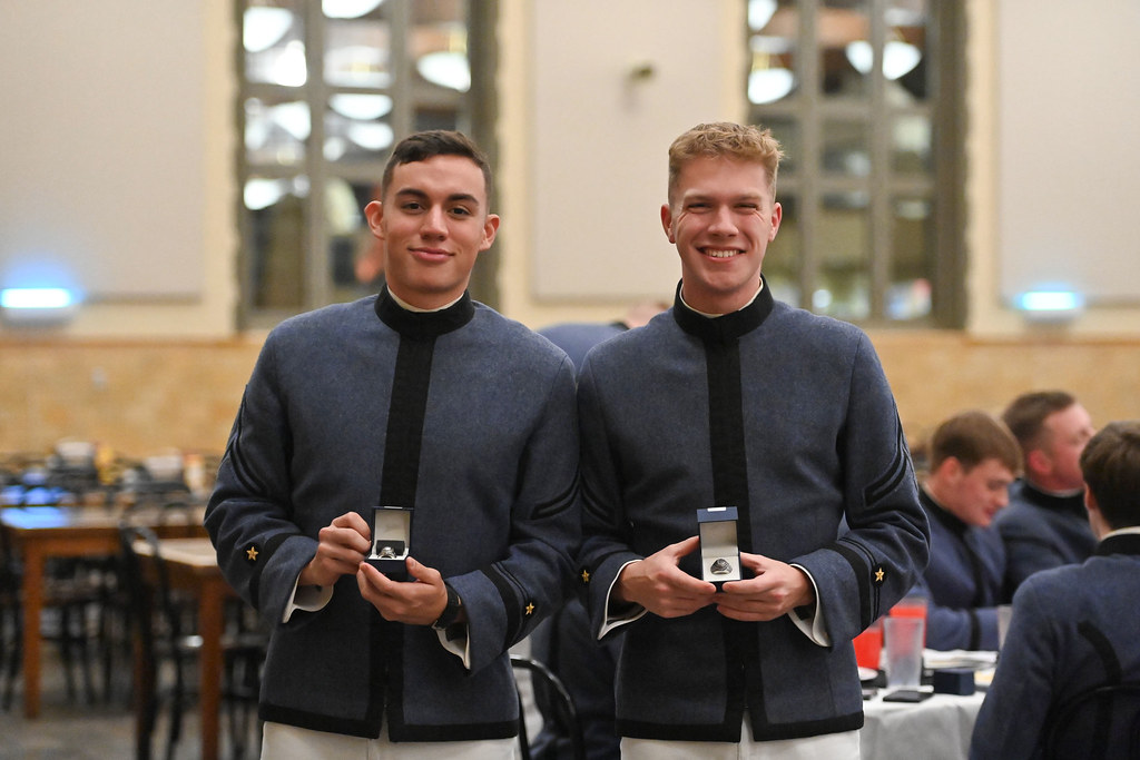 John Gibson shows off his Virginia Military Institute ring.
