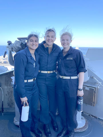 Rukshana Sarkari aboard a naval vessel.