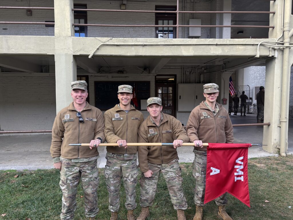 Scott Streff with his brother rats at Virginia Military Institute in barracks.