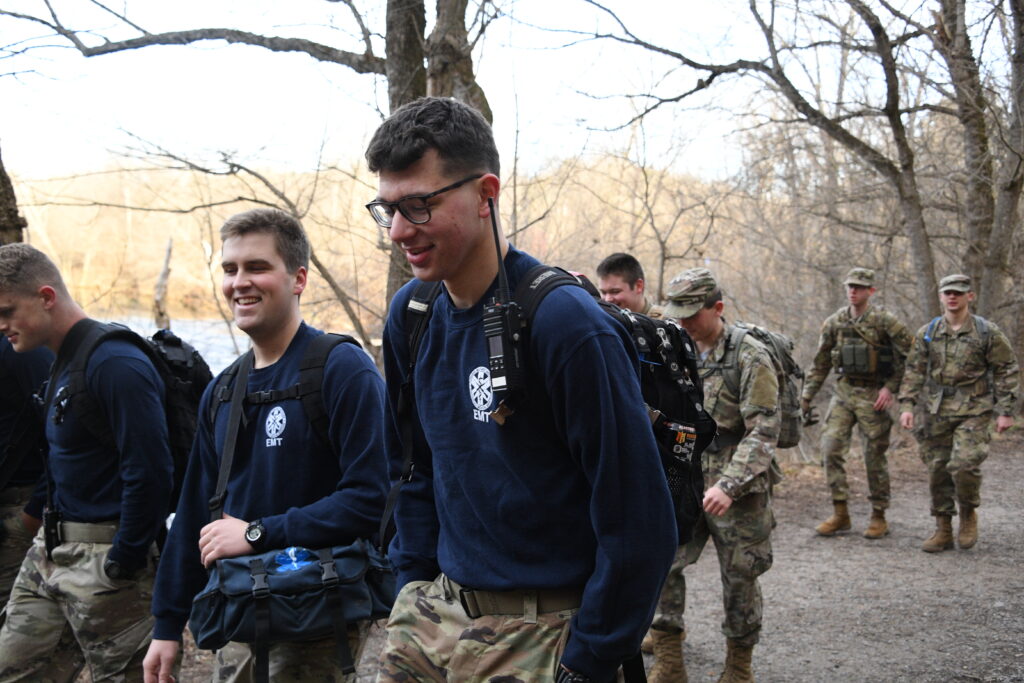 Cadet EMTs during the 20 mile march at VMI.
