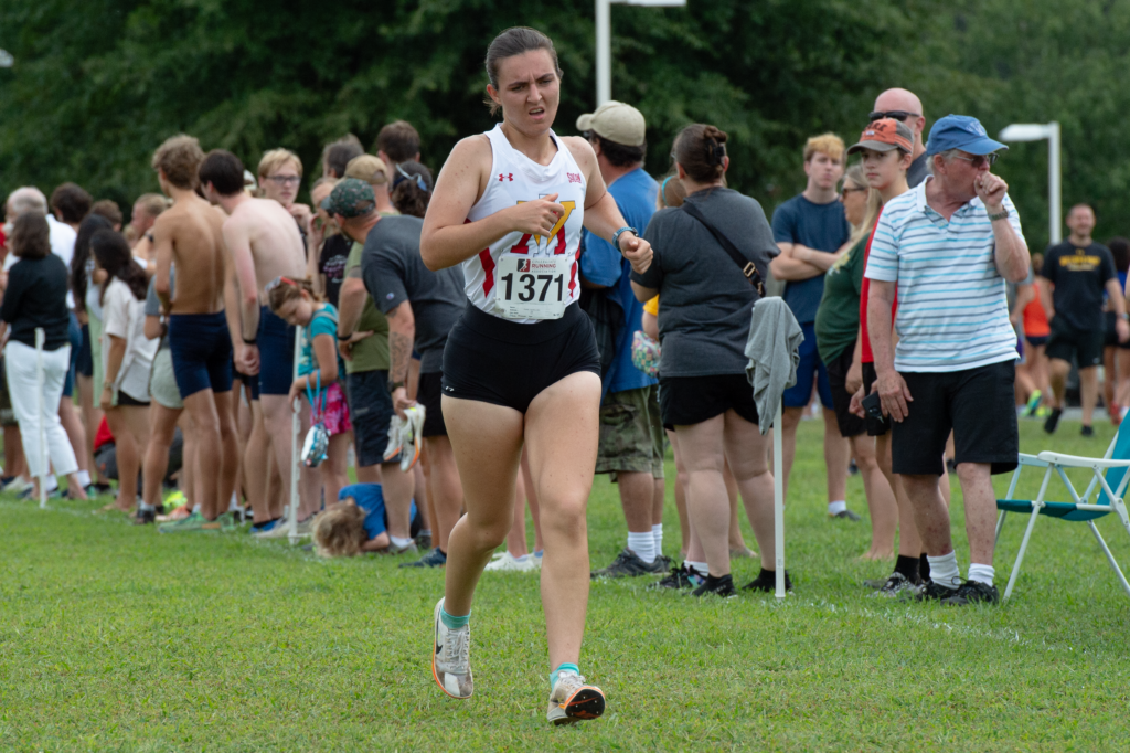 Abby Fiorillo running cross country for Virginia Military Institute. 