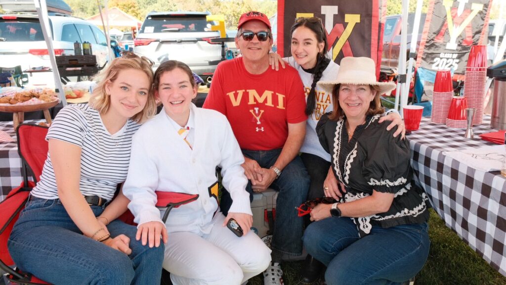 Nat Lavender with her family during family day at Virginia Military Institute.