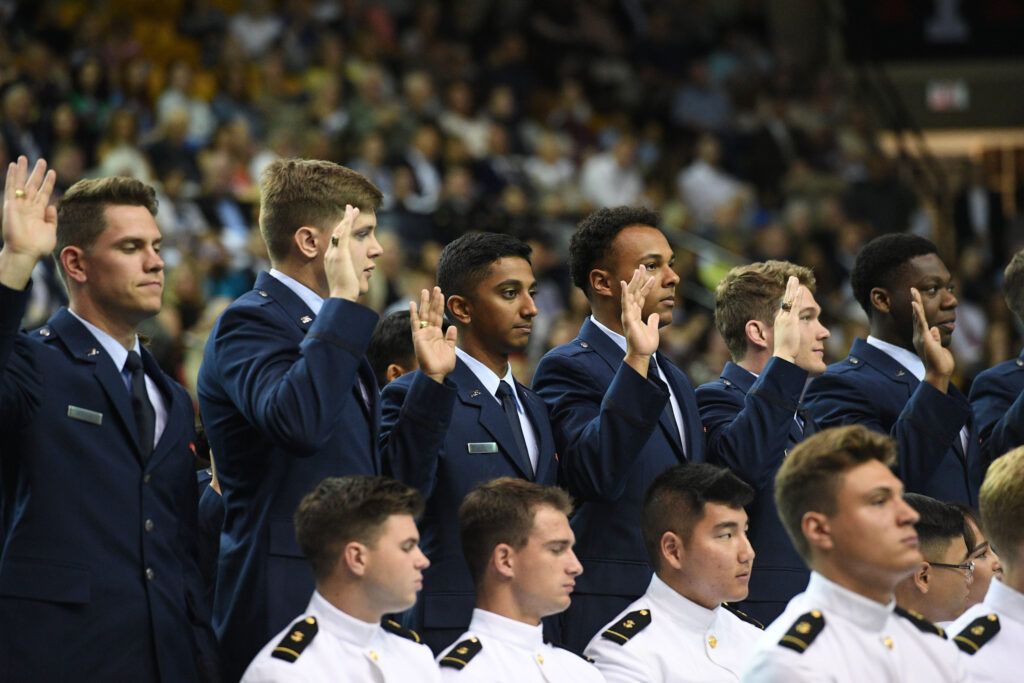 Cadets commission into the Air Force.