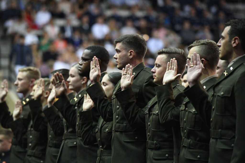 Cadets commission into the U.S. Army.