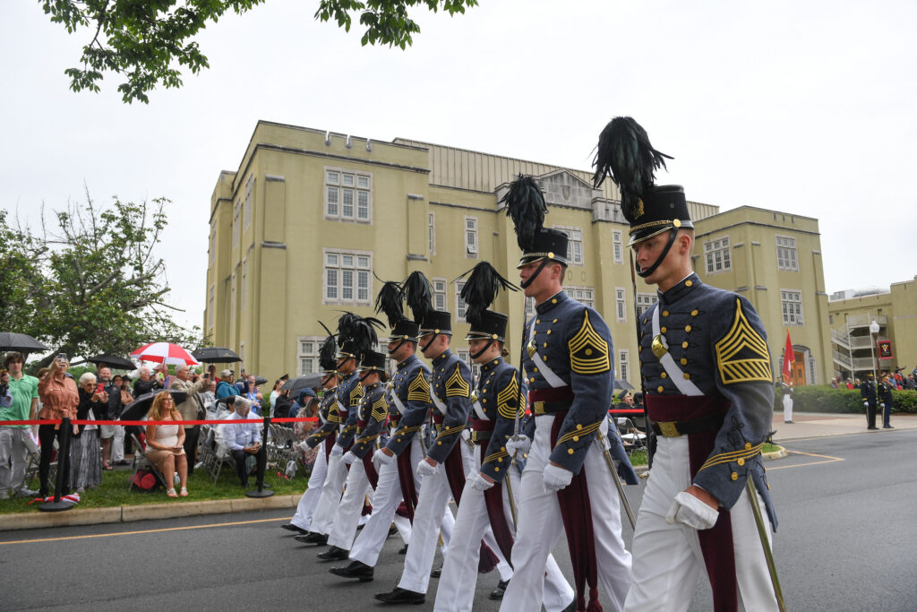 Cadets march in the Memorial Parade.