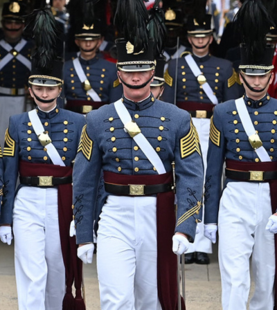 Brian Pritchard leads the corps during parade.