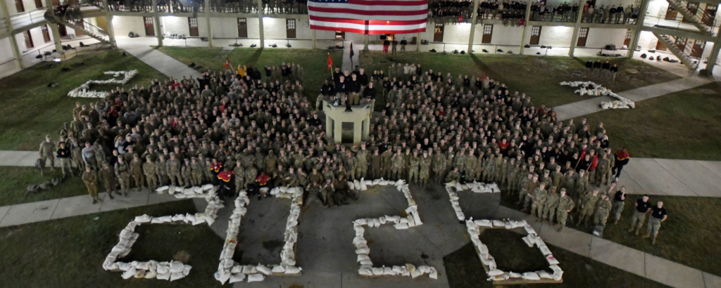 Cadets form the numbers 2 0 2 6