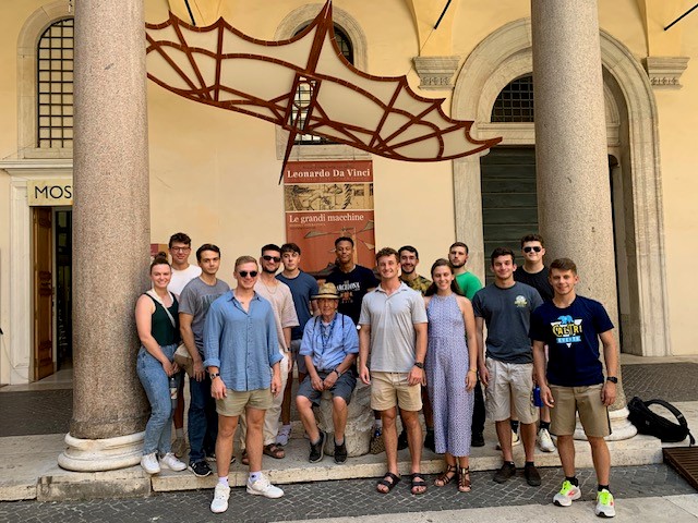 Cadets participating in the VMI Engineering Summer Study Abroad program in Rome.