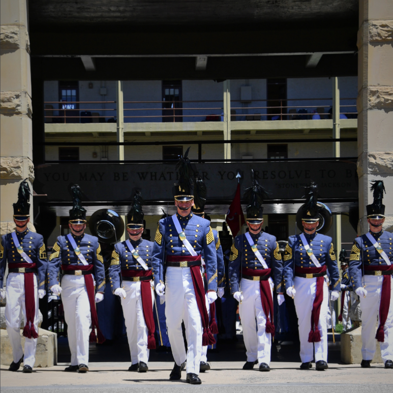 Cadets march out of Barracks.
