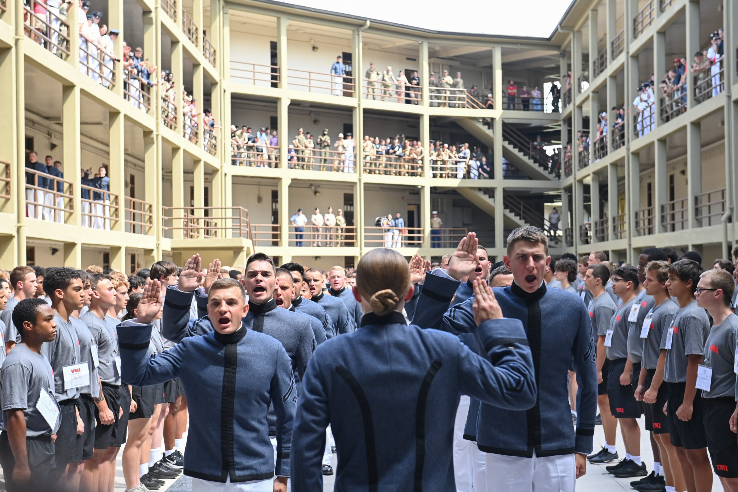 Cadets giving their oath at Matriculation