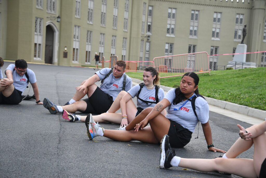 Students complete a workout during the Summer Transition Program.
