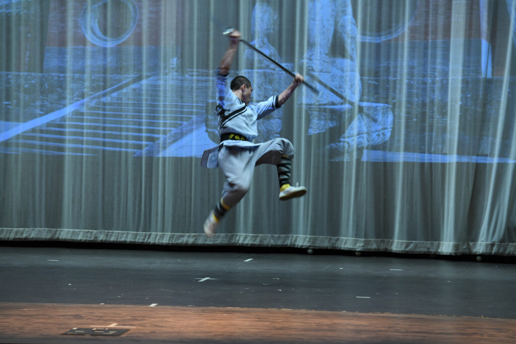 Kung fu master Heng Yue and his students from the Shaolin Temple Culture Center performs at VMI.