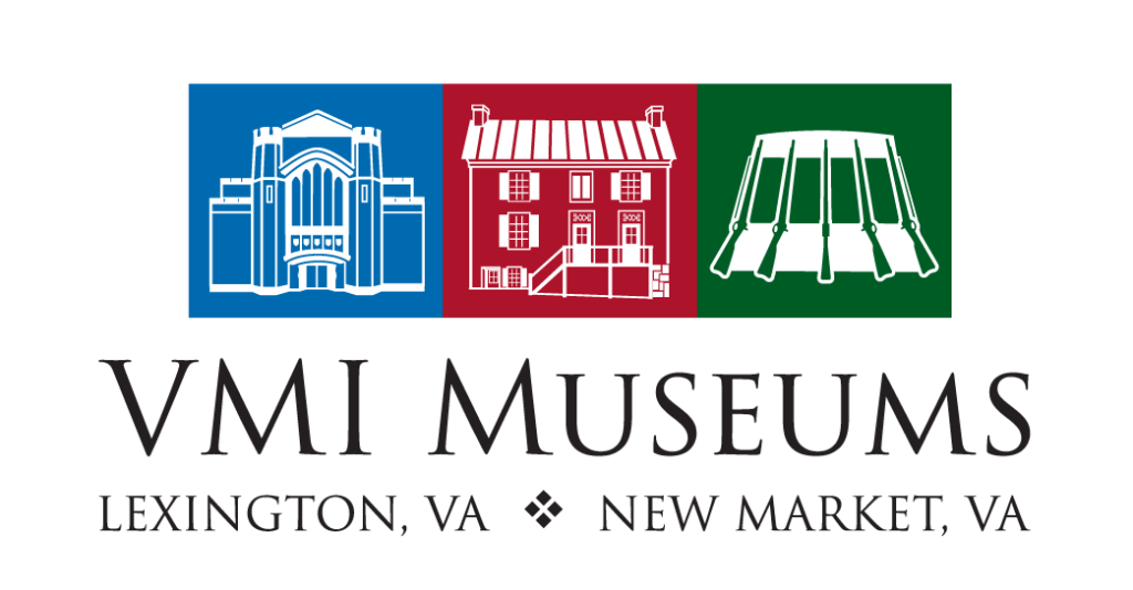 Three logos representing the building of VMI Museum, Jackson House, and Virginia Museum of the Civil War.
