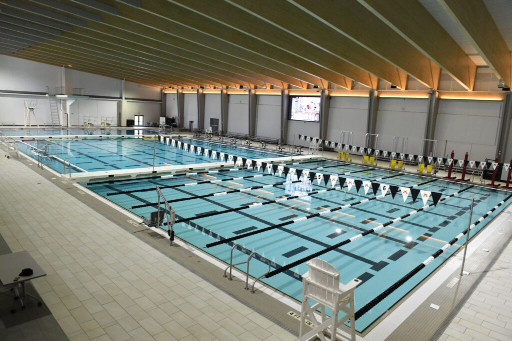 Inside Virginia Military Institute's Aquatic Center.