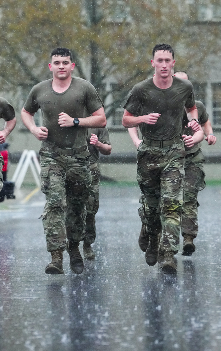 Cadets running in formation